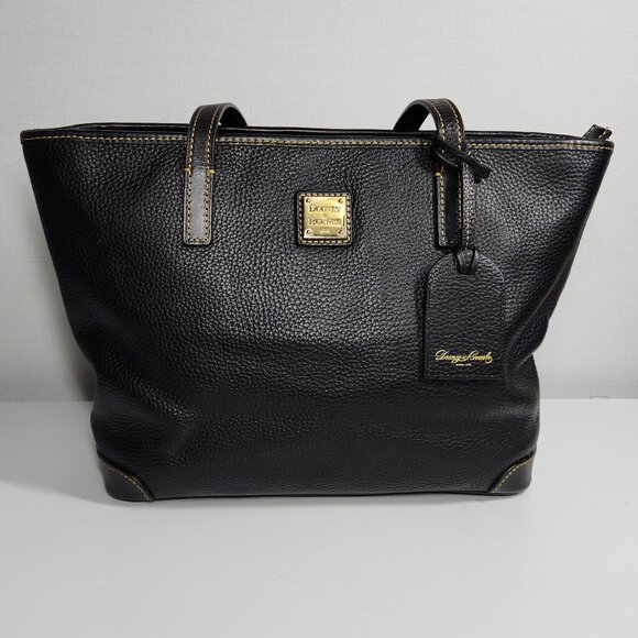 Dooney & Bourke Black Pebbled Leather Tote Bag/Purse - Picture 1 of 16
